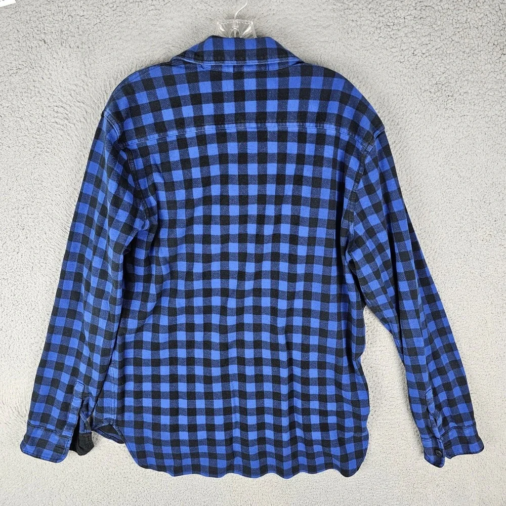 Polo Ralph Lauren Rugby Flannel Shirt Men's XL Plaid Long Sleeve Half‎ Button-Up